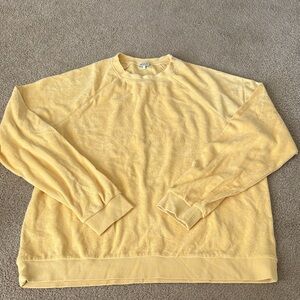 KULE Women's Pale Yellow Terry Crewneck Sweatshirt